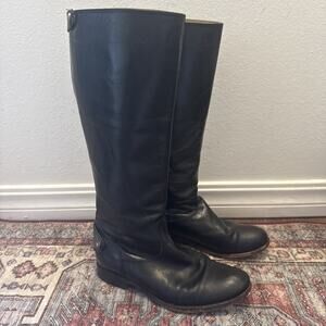 Frye Melissa Zipper tall black leather Riding Boots size 6 B Women’s Tall